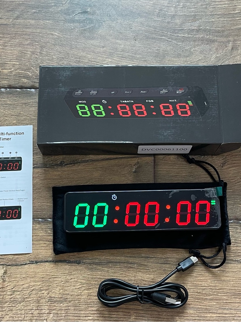 Digital Interval Timer - Black LED Display (Green/Red)